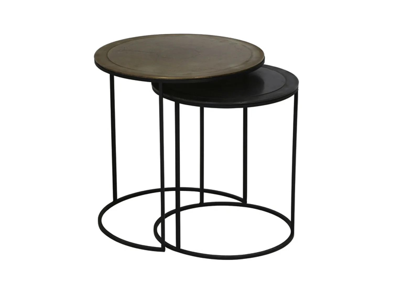 Table d'appoint TALCA - Ø49x52cm - Bronze - Lot de 2