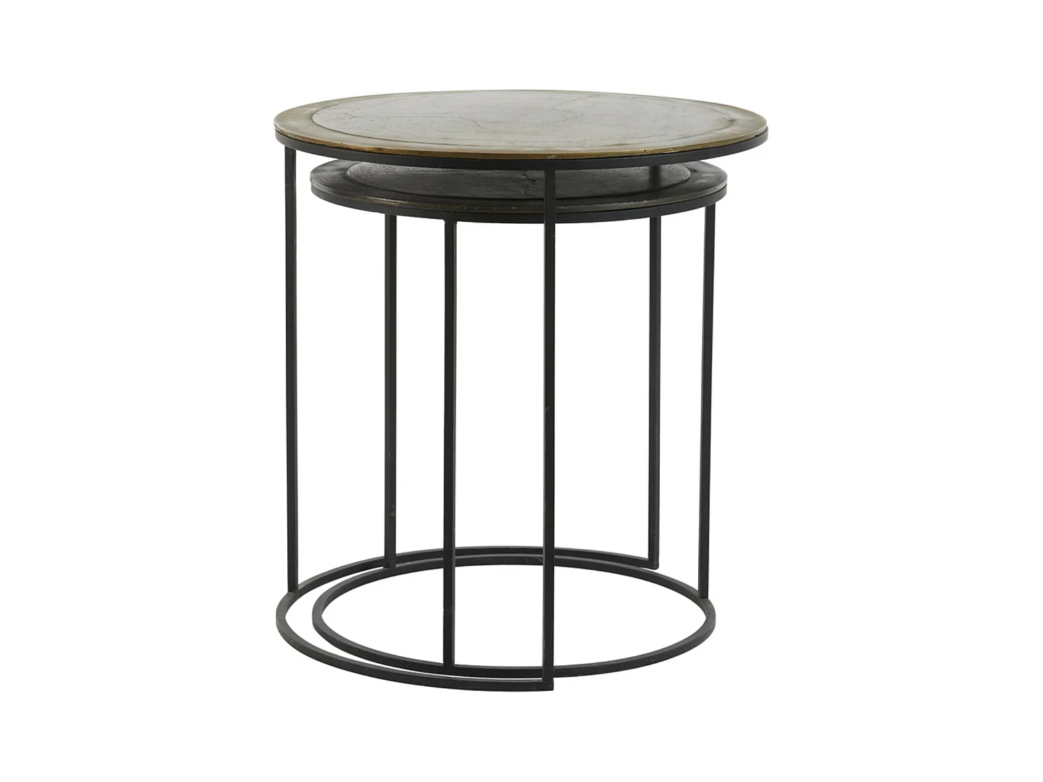 Table d'appoint TALCA - Ø49x52cm - Bronze - Lot de 2