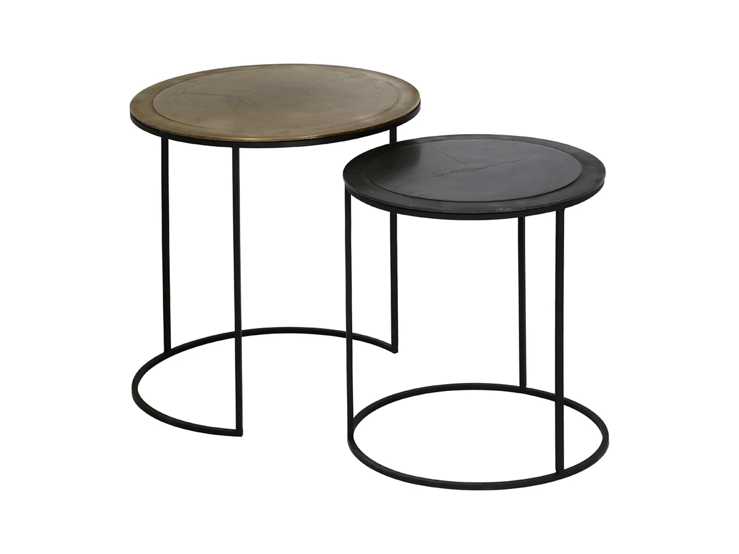 Table d'appoint TALCA - Ø49x52cm - Bronze - Lot de 2