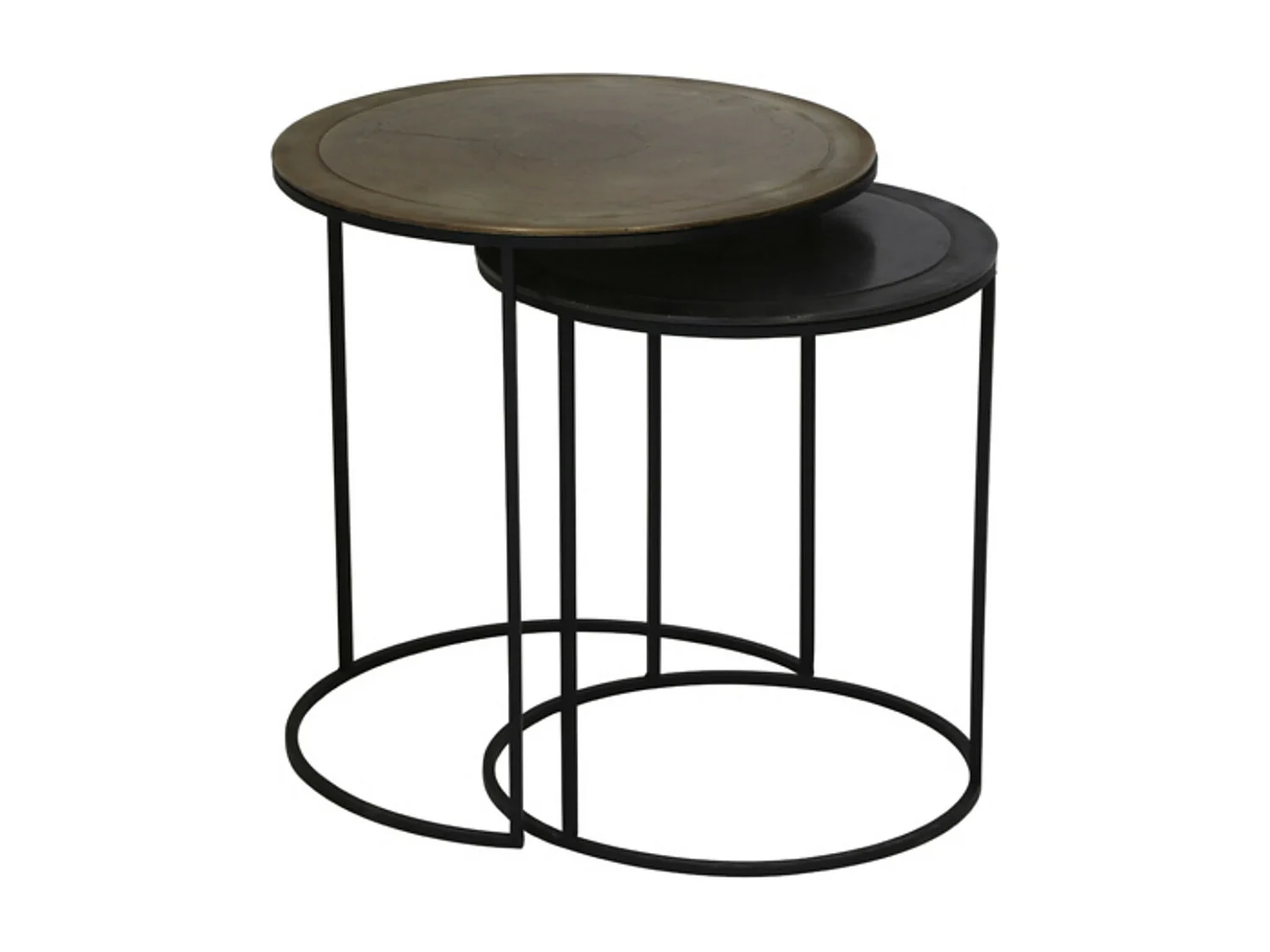 Bijzettafel TALCA - Ø49x52cm - Brons - Set van 2