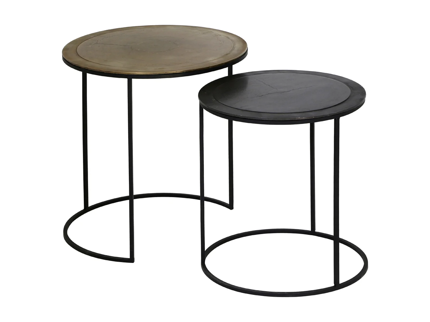 Bijzettafel TALCA - Ø49x52cm - Brons - Set van 2