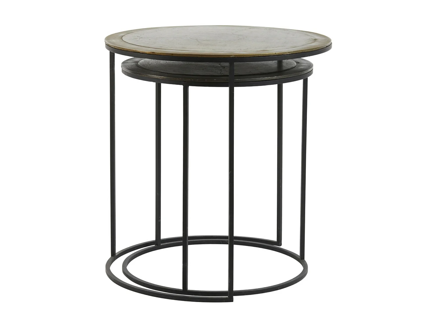 Bijzettafel TALCA - Ø49x52cm - Brons - Set van 2