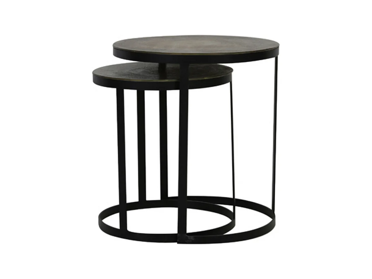 Table d'appoint TRELO - Ø49x52cm - Bronze - Lot de 2