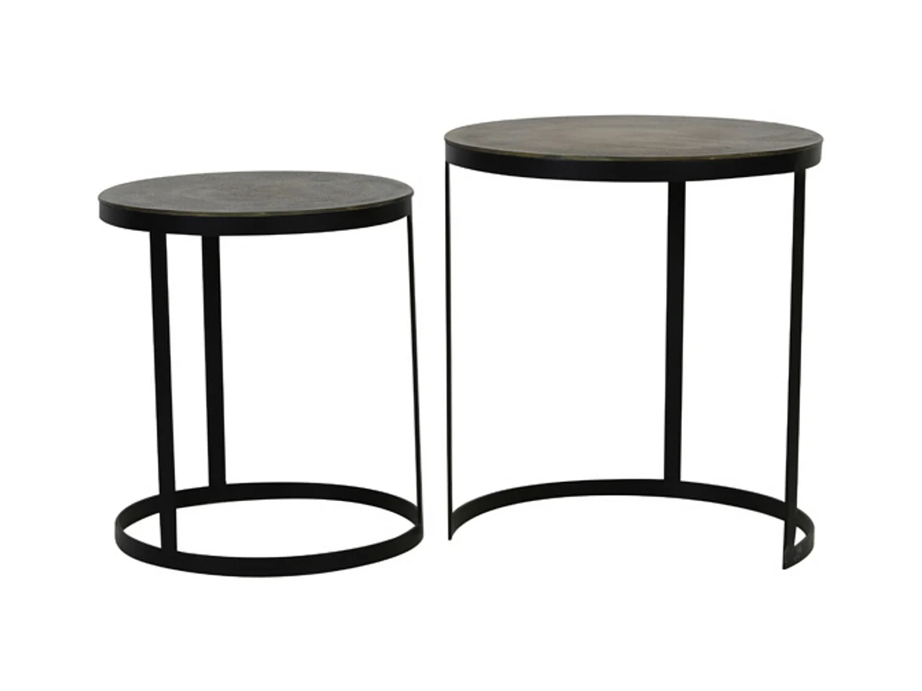 Table d'appoint TRELO - Ø49x52cm - Bronze - Lot de 2