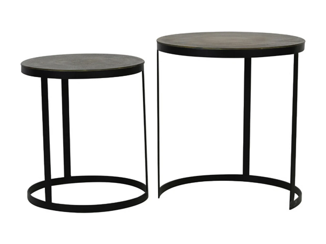 Table d'appoint TRELO - Ø49x52cm - Bronze - Lot de 2