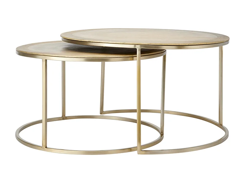 Salontafel TALCA - Ø75x45cm - Goud - Set van 2