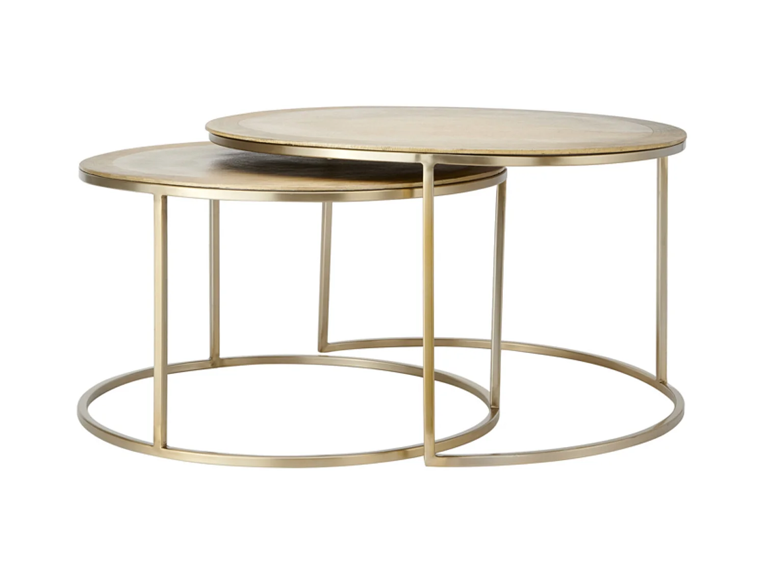 Table basse TALCA - Ø75x45cm - Doré - Lot de 2