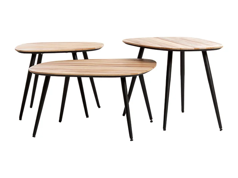 Salontafel VIEJO - 62x42x38cm - Bruin - Set van 3