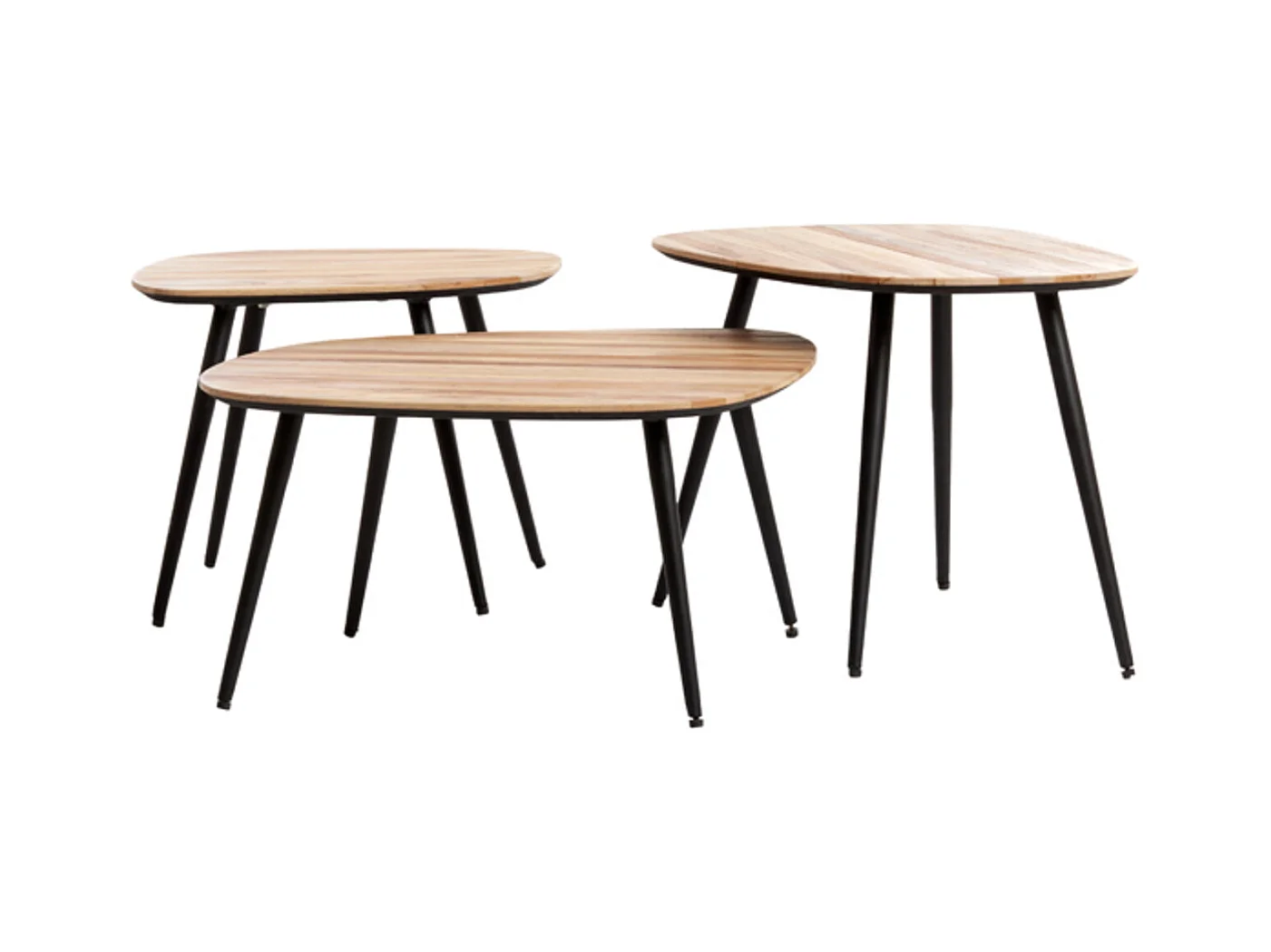 Table basse VIEJO - 62x42x38cm - Marron - Lot de 3