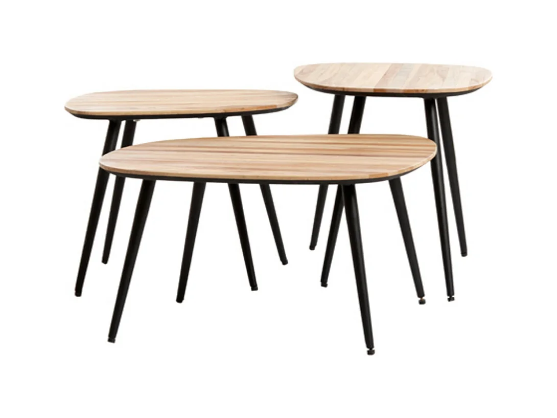 Table basse VIEJO - 62x42x38cm - Marron - Lot de 3