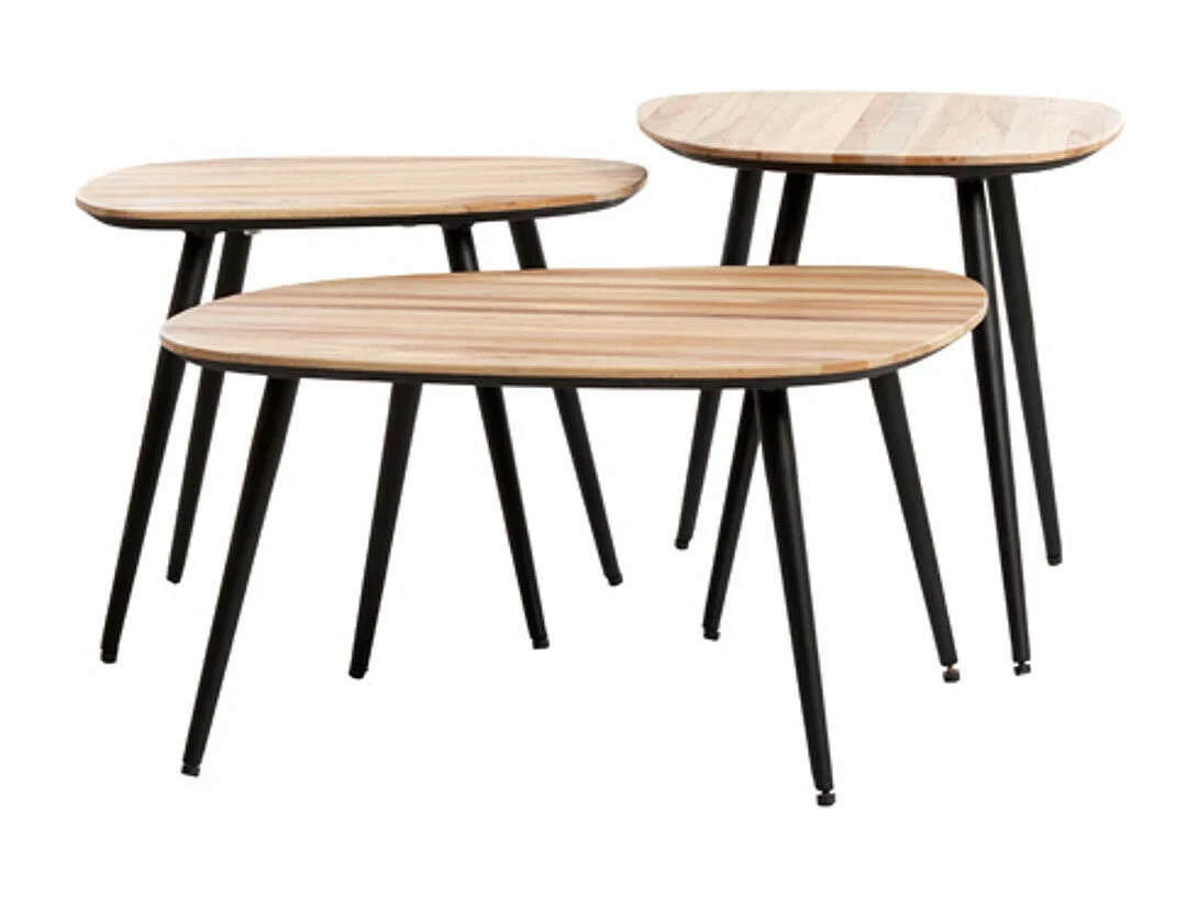 Table basse VIEJO - 62x42x38cm - Marron - Lot de 3