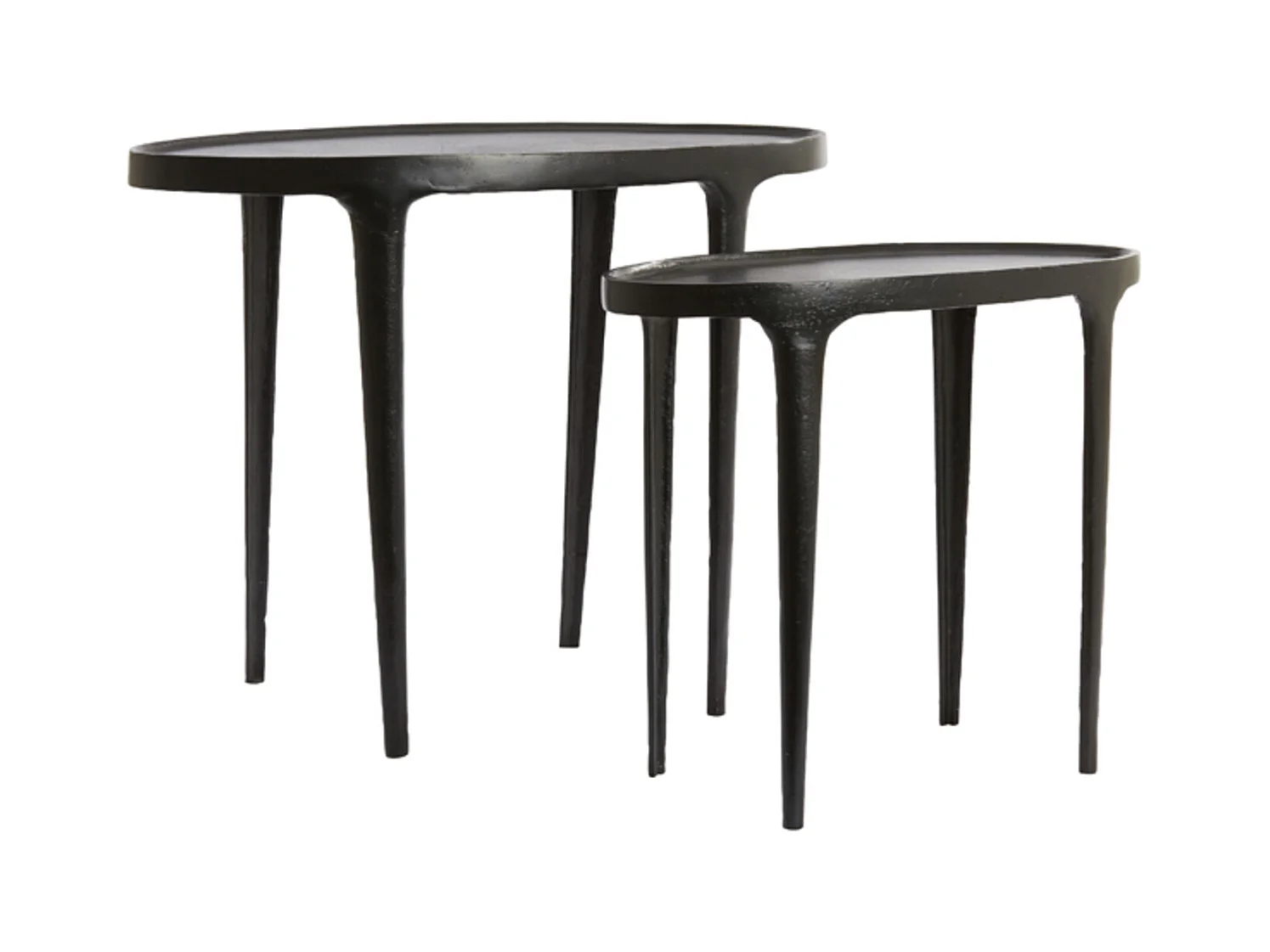 Table d'appoint ARICA - 70x33x53cm - Noir - Lot de 2