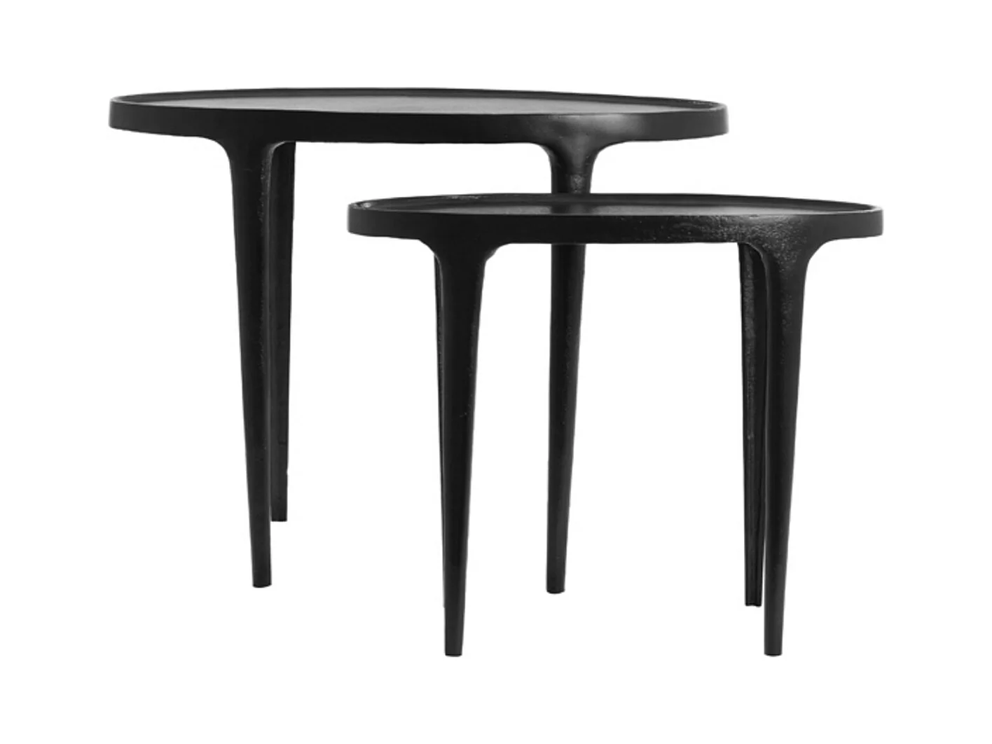 Table d'appoint ARICA - 70x33x53cm - Noir - Lot de 2