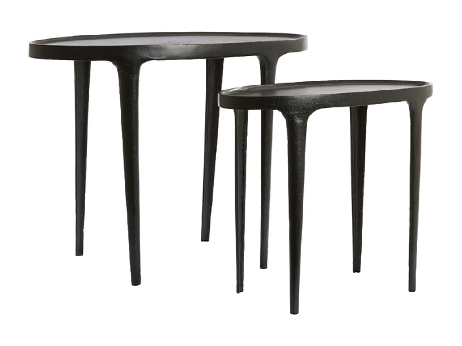 Table d'appoint ARICA - 70x33x53cm - Noir - Lot de 2