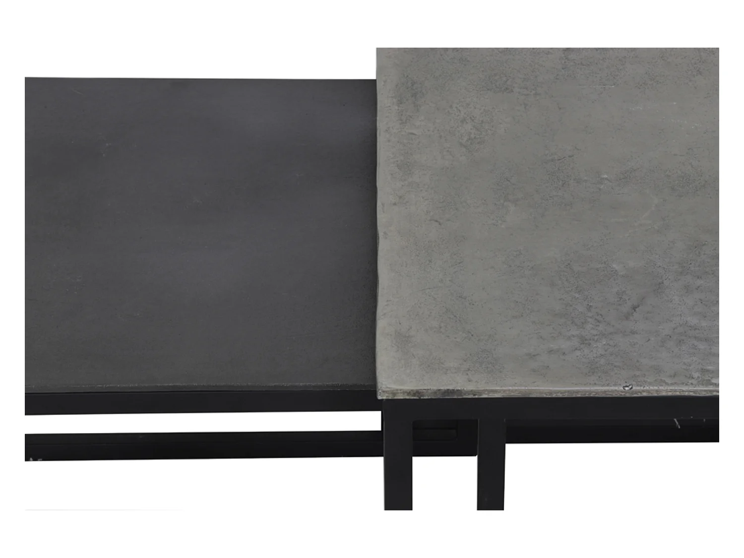 Table basse KUMALU - 120x60x45cm - Argent - Lot de 3