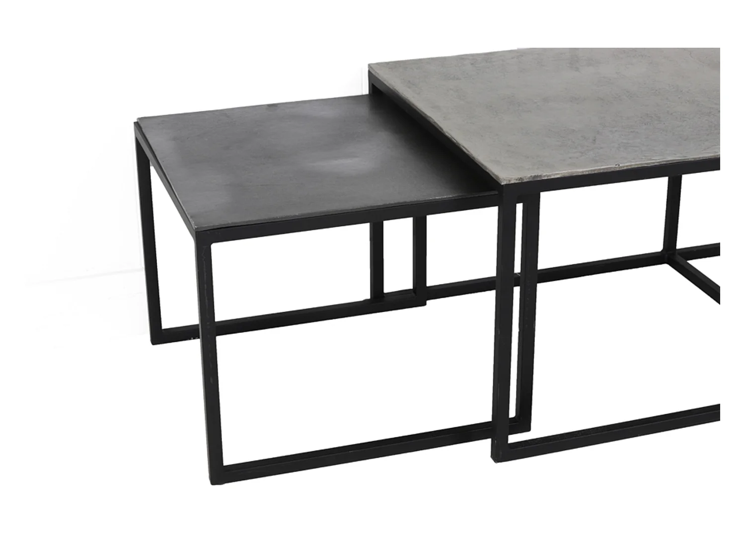 Table basse KUMALU - 120x60x45cm - Argent - Lot de 3