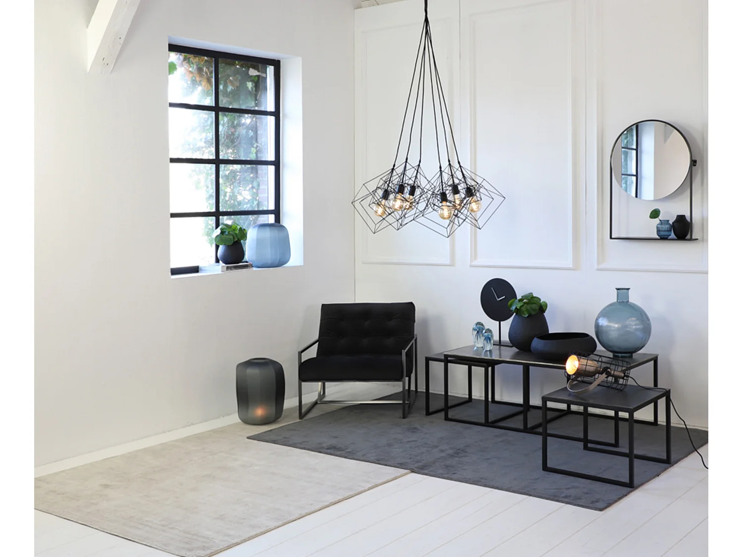 Table basse KUMALU - 120x60x45cm - Argent - Lot de 3