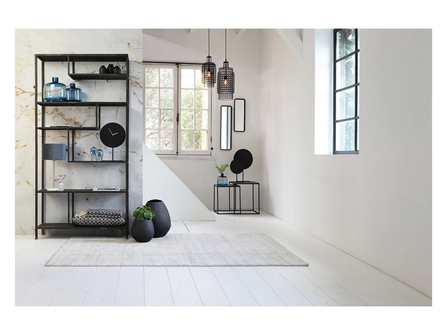 Table d'appoint BANOS - Ø44,5x50,5cm - Argent - Lot de 2