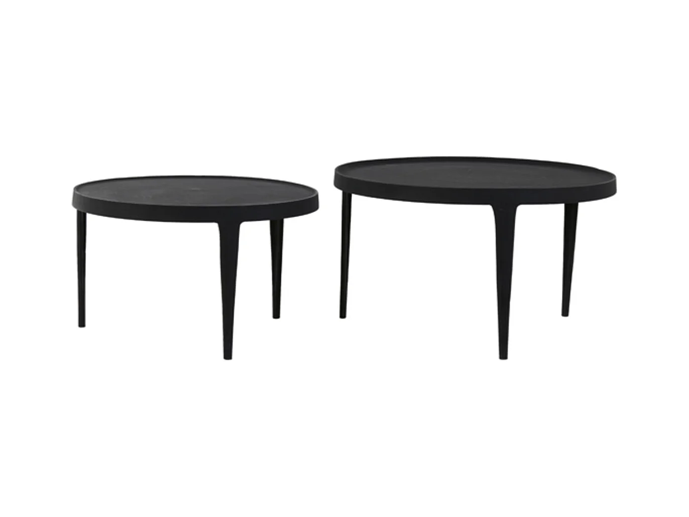 Table basse TOBIAS - Ø75x44cm - Noir - Lot de 2
