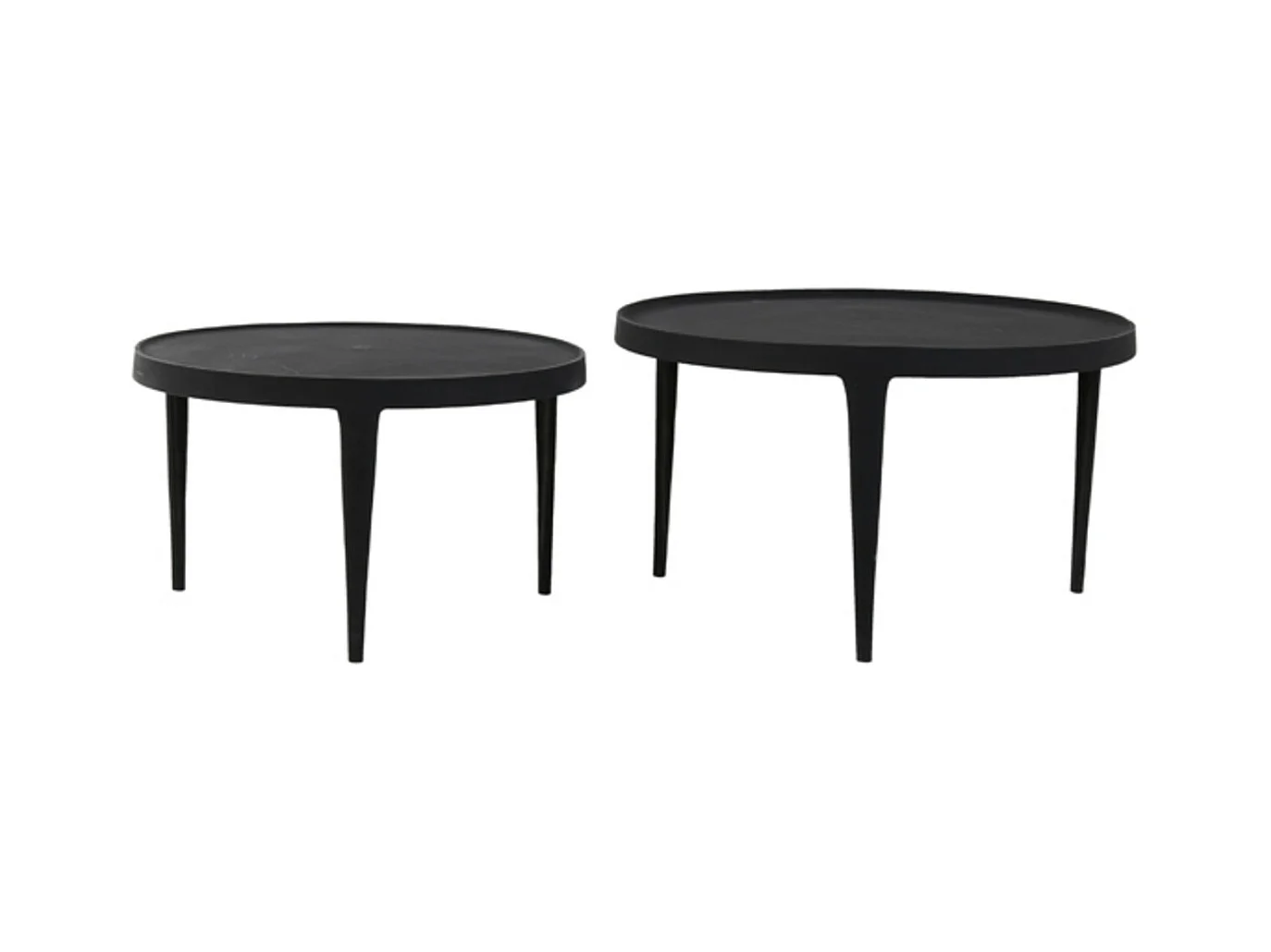 Table basse TOBIAS - Ø75x44cm - Noir - Lot de 2