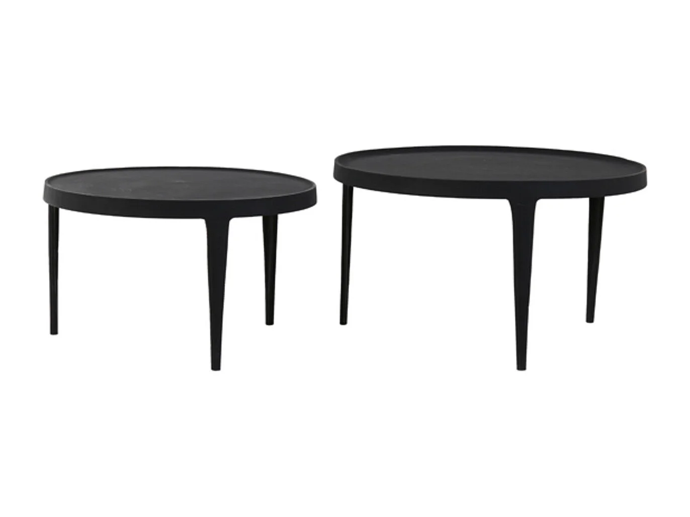 Salontafel TOBIAS - Ø75x44cm - Zwart - Set van 2
