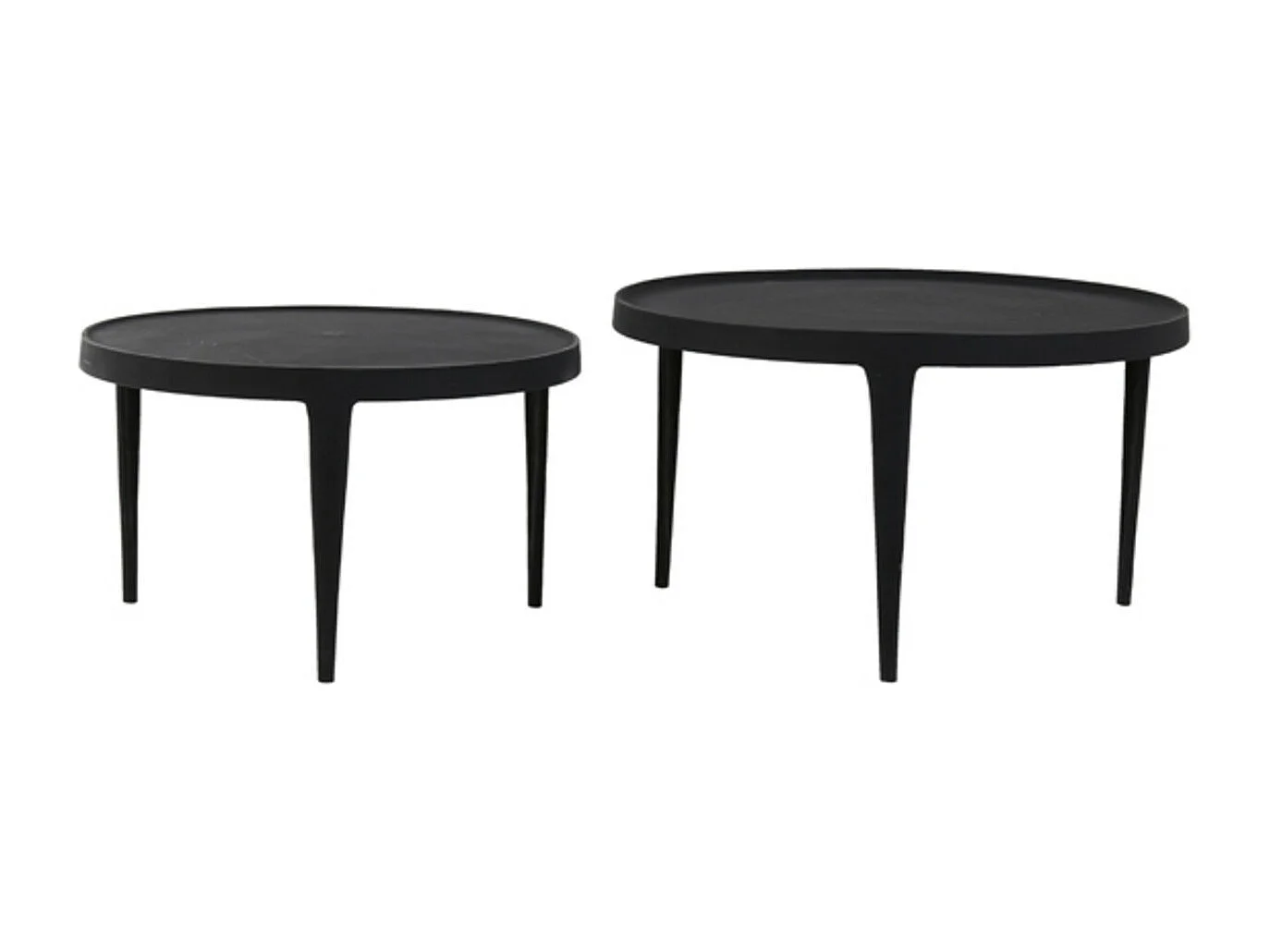 Salontafel TOBIAS - Ø75x44cm - Zwart - Set van 2