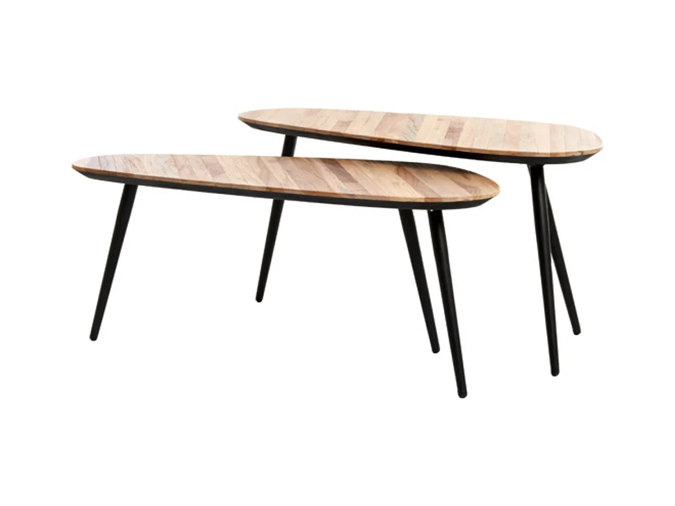 Table basse VIEJO - 84x39x39cm - Marron - Lot de 2