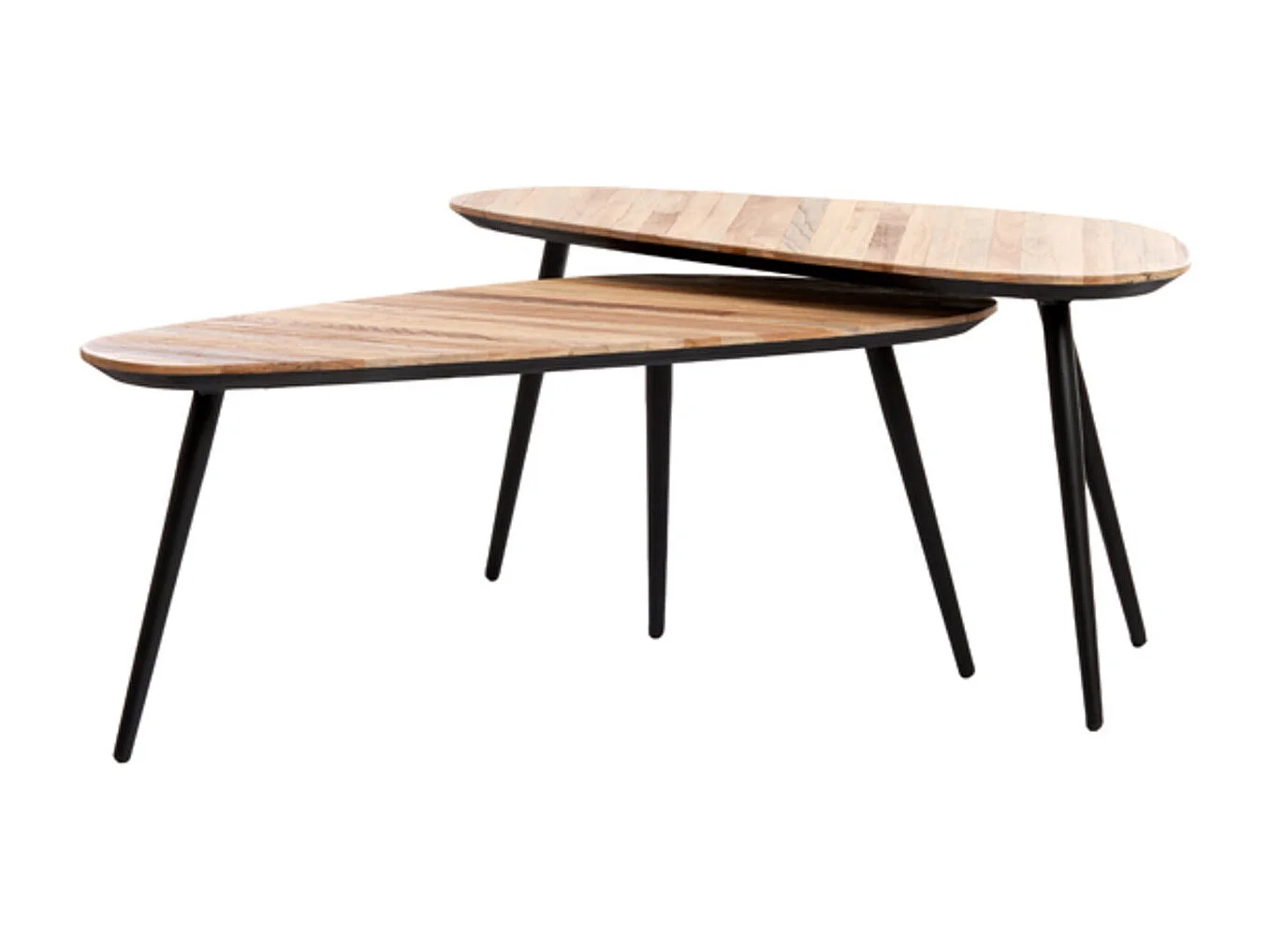 Table basse VIEJO - 84x39x39cm - Marron - Lot de 2