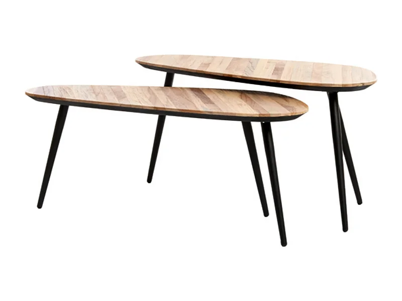 Couchtisch VIEJO - 84x39x39cm - Braun - 2er-Set