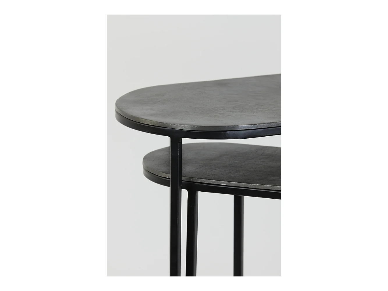 Table d'appoint BOCOV - 53x26x53cm - Noir - Lot de 2