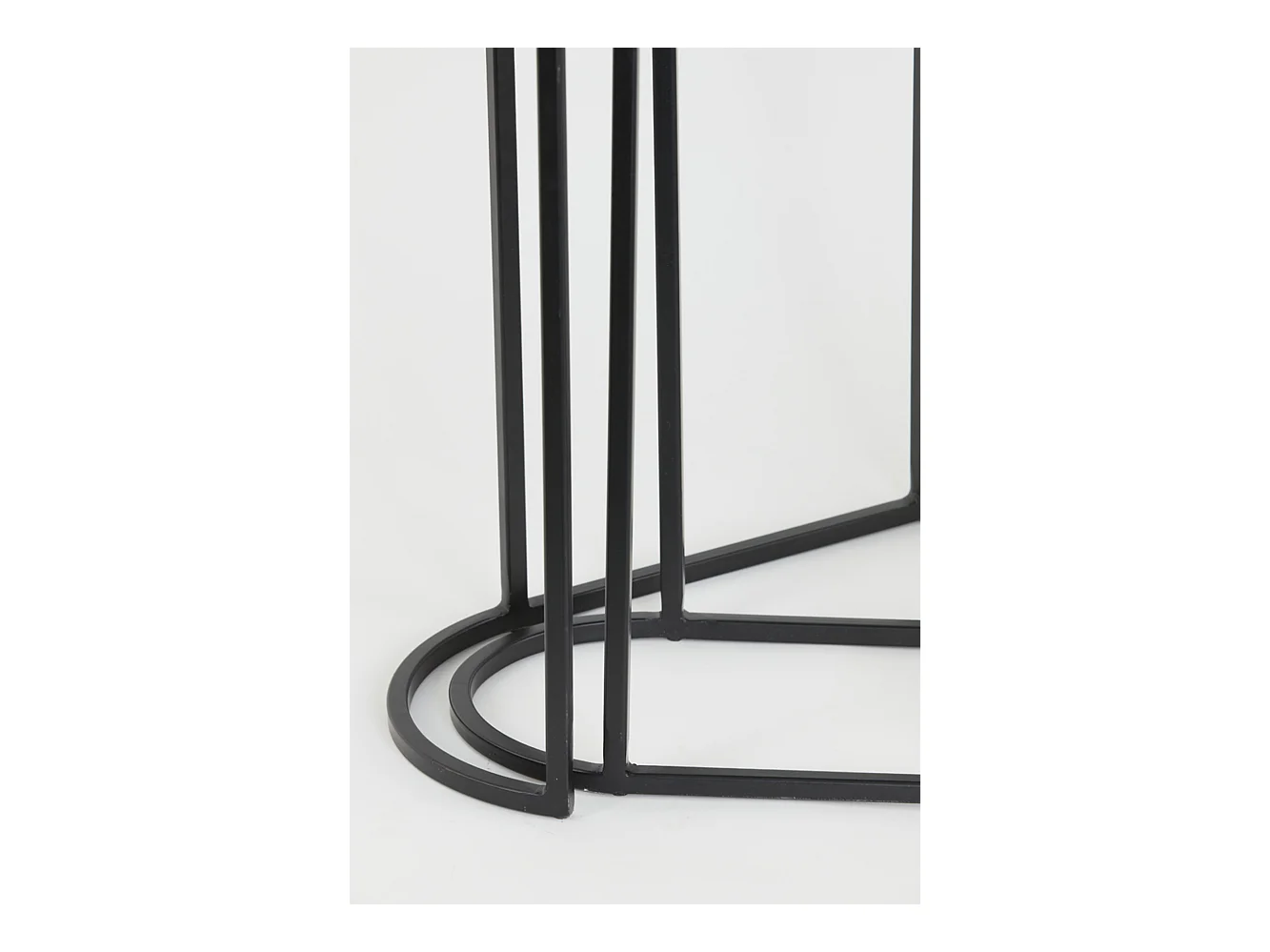 Table d'appoint BOCOV - 53x26x53cm - Noir - Lot de 2