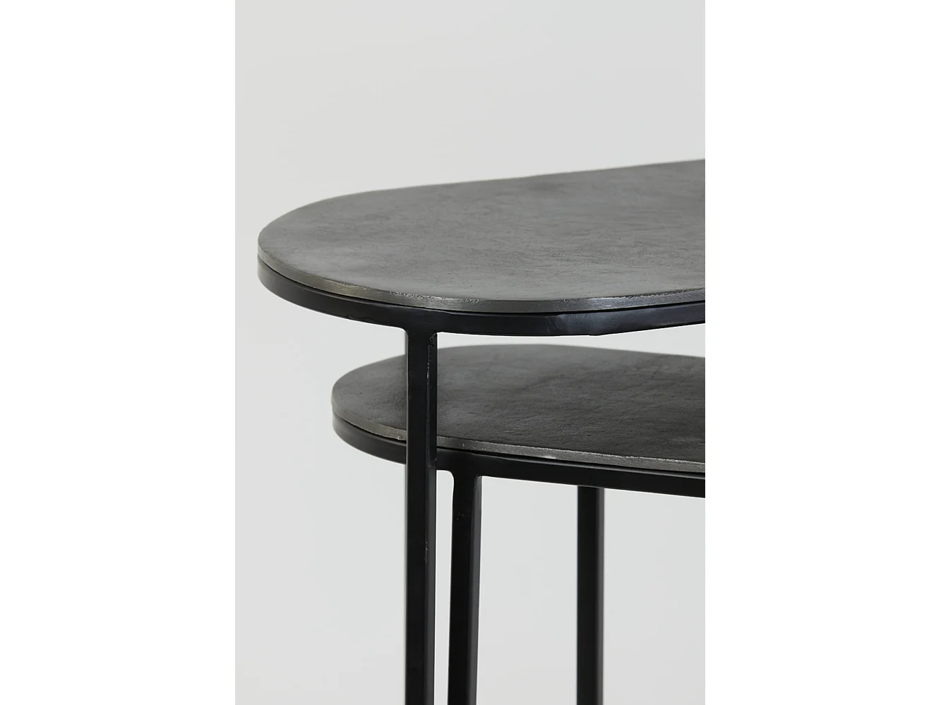 Table d'appoint BOCOV - 53x26x53cm - Noir - Lot de 2