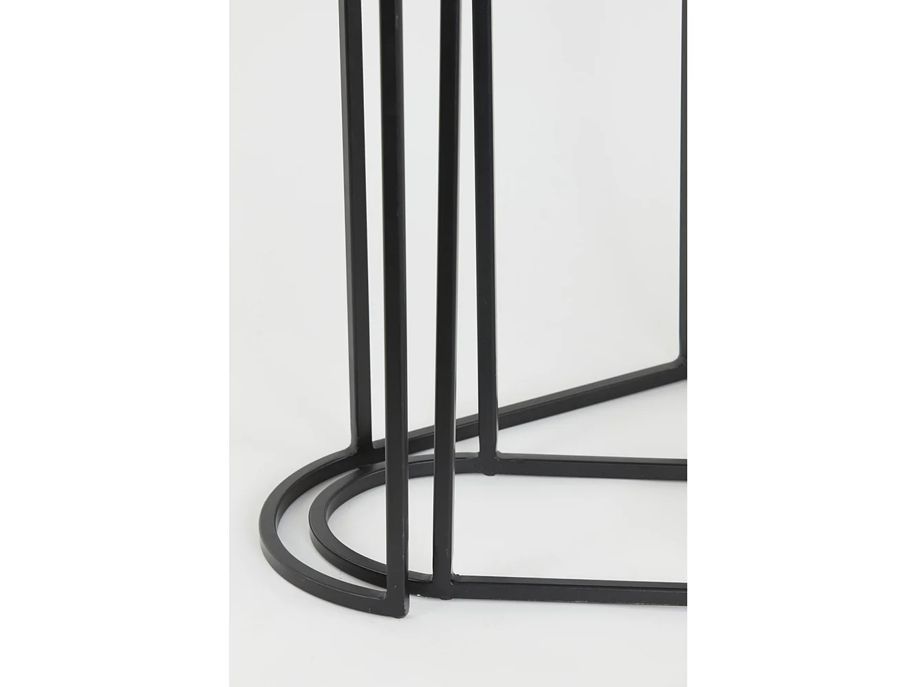 Table d'appoint BOCOV - 53x26x53cm - Noir - Lot de 2