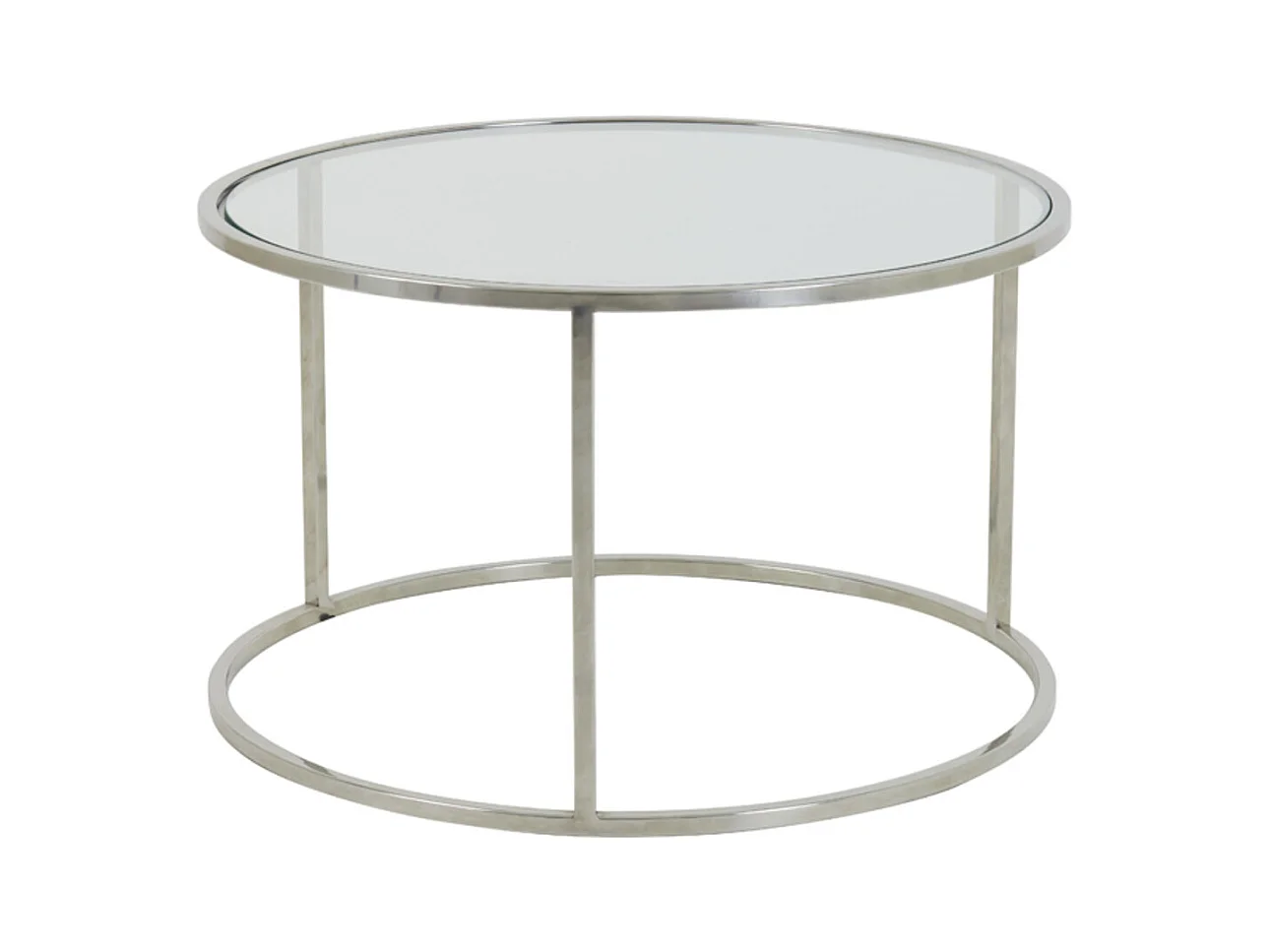 Table basse DUARTE - Ø75x44cm - Argent - Lot de 2