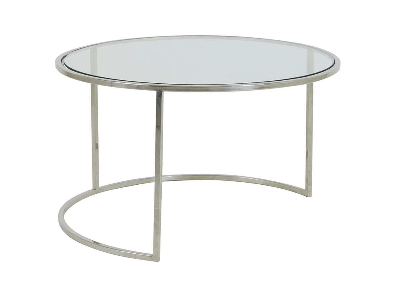 Table basse DUARTE - Ø75x44cm - Argent - Lot de 2