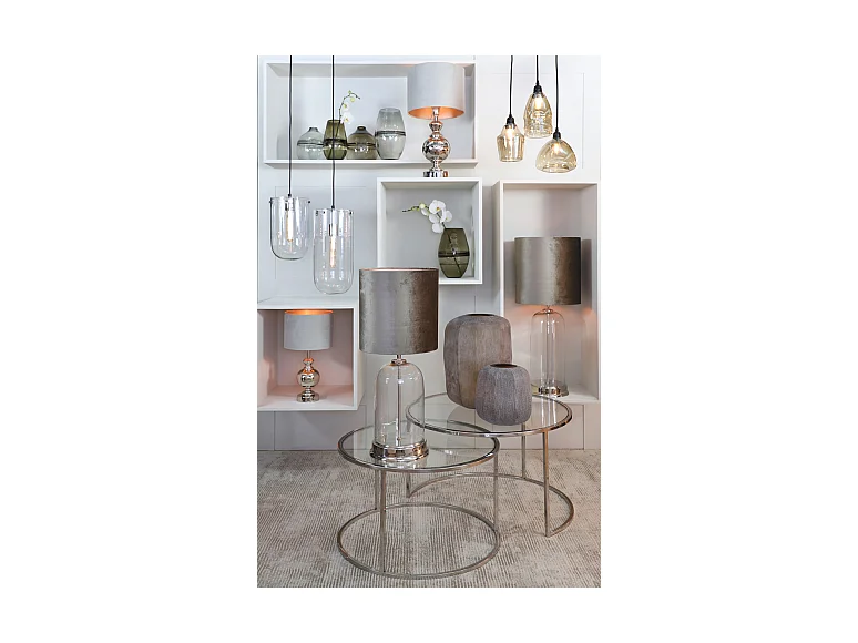 Table basse DUARTE - Ø75x44cm - Argent - Lot de 2