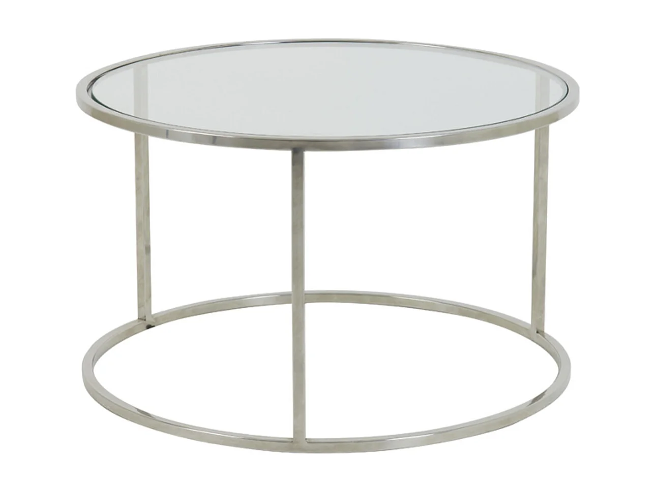 Table basse DUARTE - Ø75x44cm - Argent - Lot de 2
