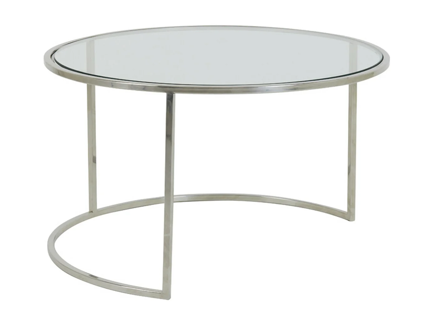 Table basse DUARTE - Ø75x44cm - Argent - Lot de 2