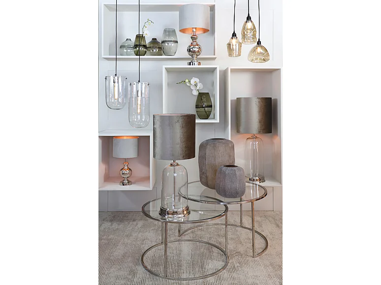 Table basse DUARTE - Ø75x44cm - Argent - Lot de 2