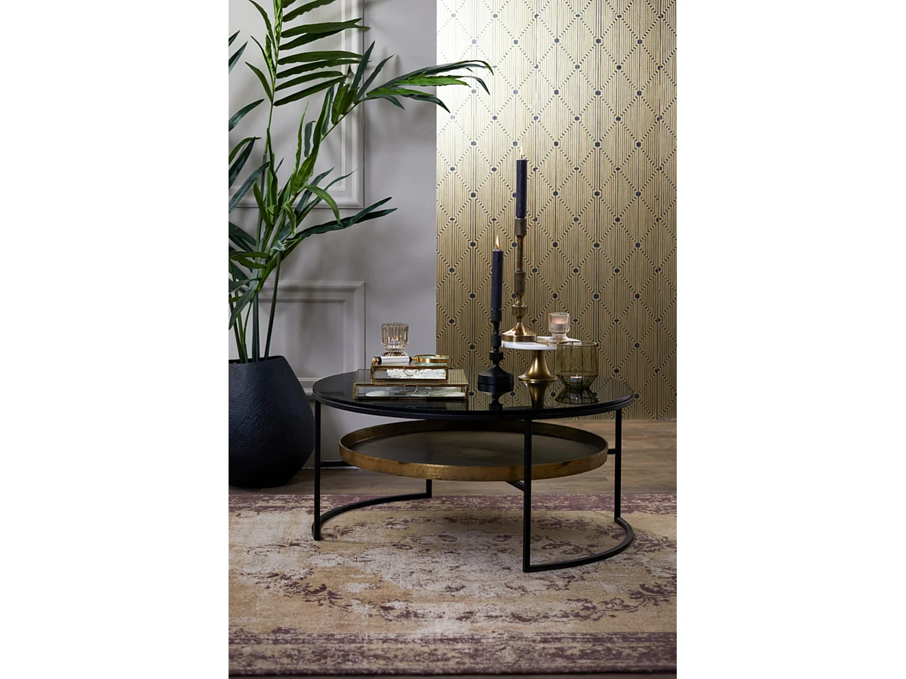 Salontafel ROWDY - Ø88x40cm - Zwart