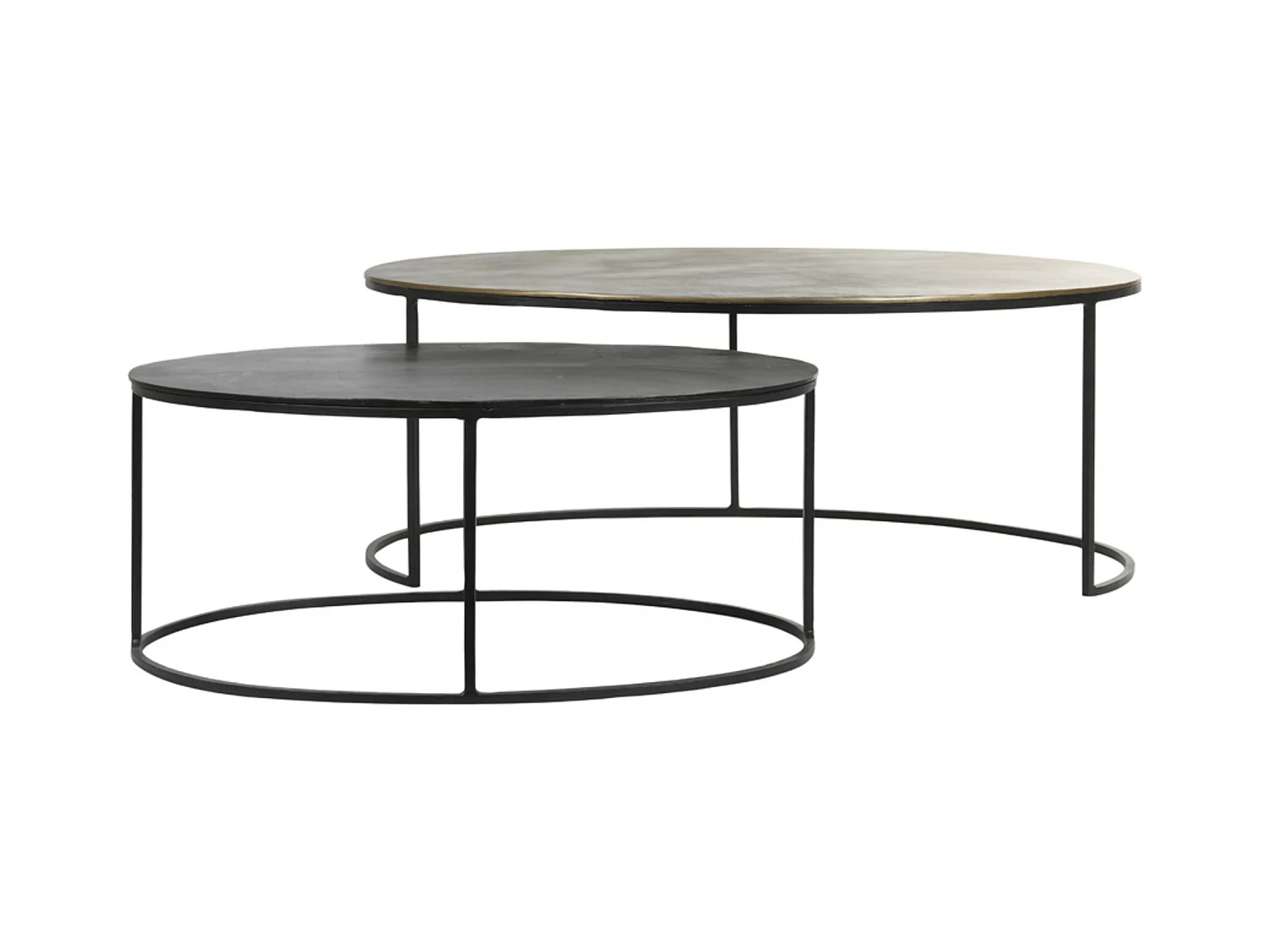 Table basse PAXSON - 103x60x40cm - Bronze - Lot de 2