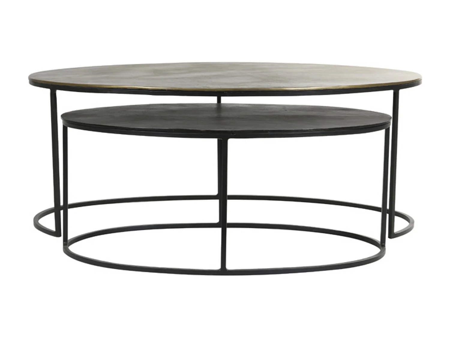 Table basse PAXSON - 103x60x40cm - Bronze - Lot de 2