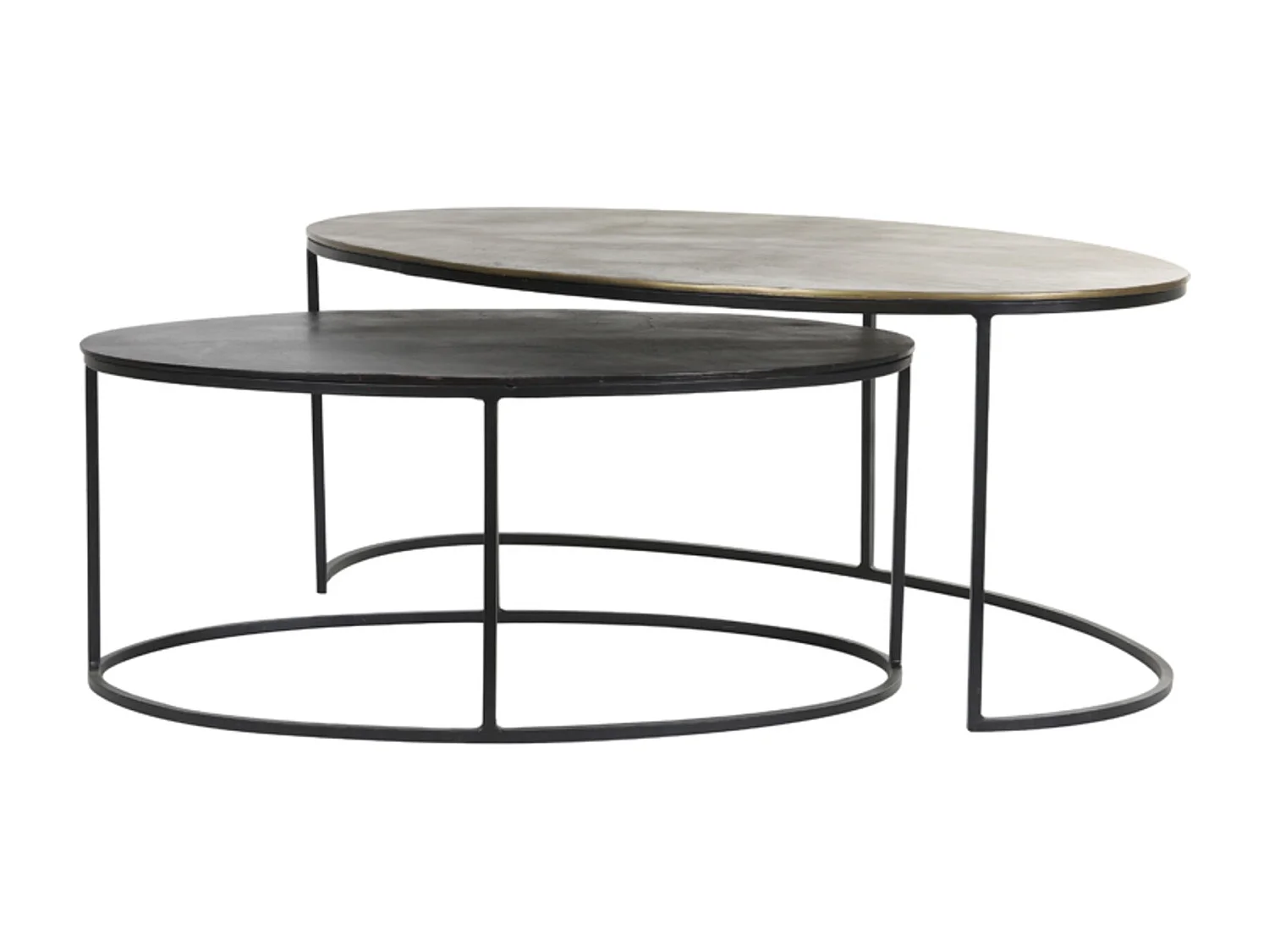 Table basse PAXSON - 103x60x40cm - Bronze - Lot de 2