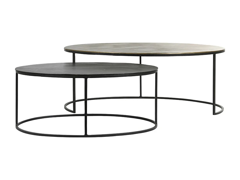 Table basse PAXSON - 103x60x40cm - Bronze - Lot de 2