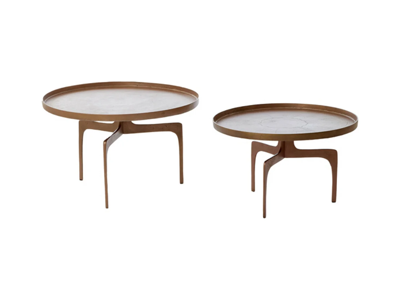 Table basse PANO - Ø75x44cm - Bronze - Lot de 2