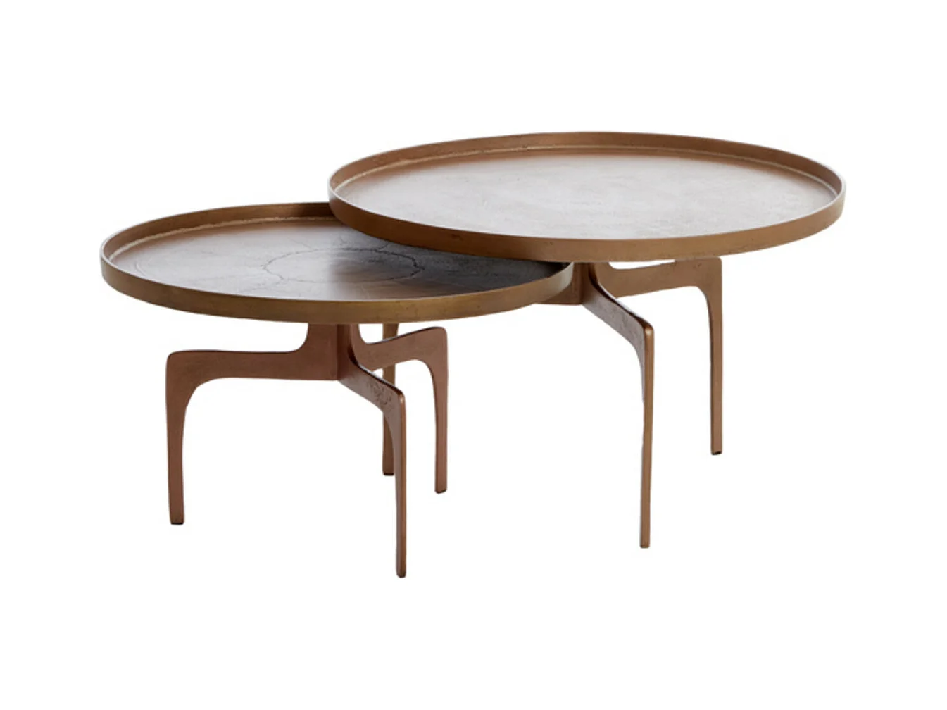 Table basse PANO - Ø75x44cm - Bronze - Lot de 2
