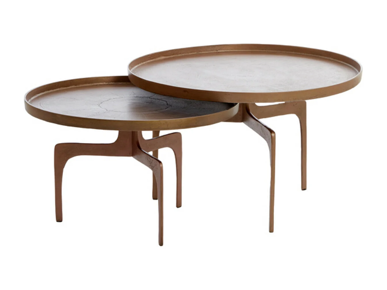 Table basse PANO - Ø75x44cm - Bronze - Lot de 2