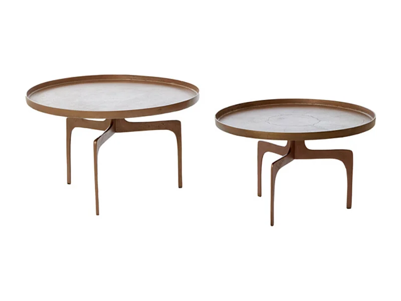 Mesa de centro PANO - Ø75x44cm - Bronce - Juego de 2