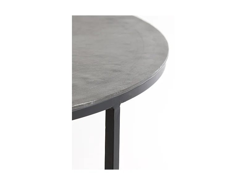 Table basse TALCA - Ø75x45cm - Argent - Lot de 2