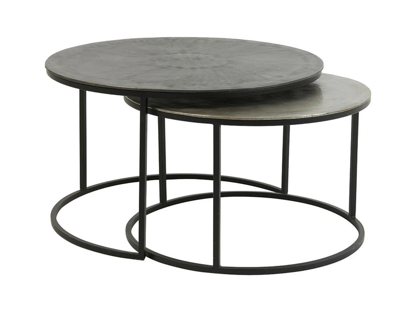 Table basse TALCA - Ø75x45cm - Argent - Lot de 2